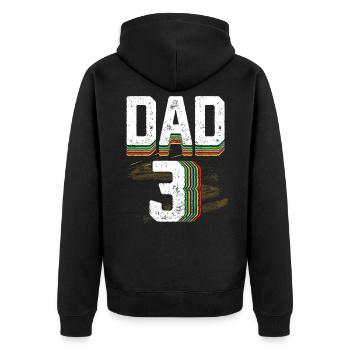 Papa 3 Papa Père Papa Design - Veste à capuche bio Premium Unisexe - noir - Dos - Nico (187cm)