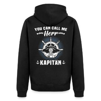 Permis bateau Capitaine de voilier - Veste à capuche bio Premium Unisexe - noir - Dos - Nico (187cm)