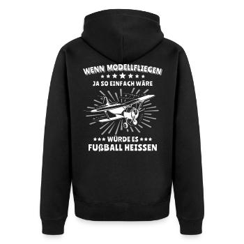 Modellfliegen Modellflug RC Flugzeug - Unisex Premium Bio Zip Hoodie - Schwarz - Hinten - Nico (187cm)