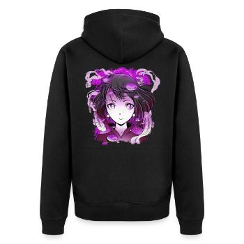 Sakura Haruno Japanische Anime-figur - Unisex Premium Bio Zip Hoodie - Schwarz - Hinten - Nico (187cm)