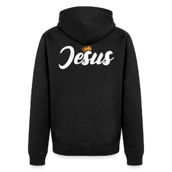 Conception de la foi de Jésus pour les chrétiens - Veste à capuche bio Premium Unisexe - noir - Dos - Nico (187cm)