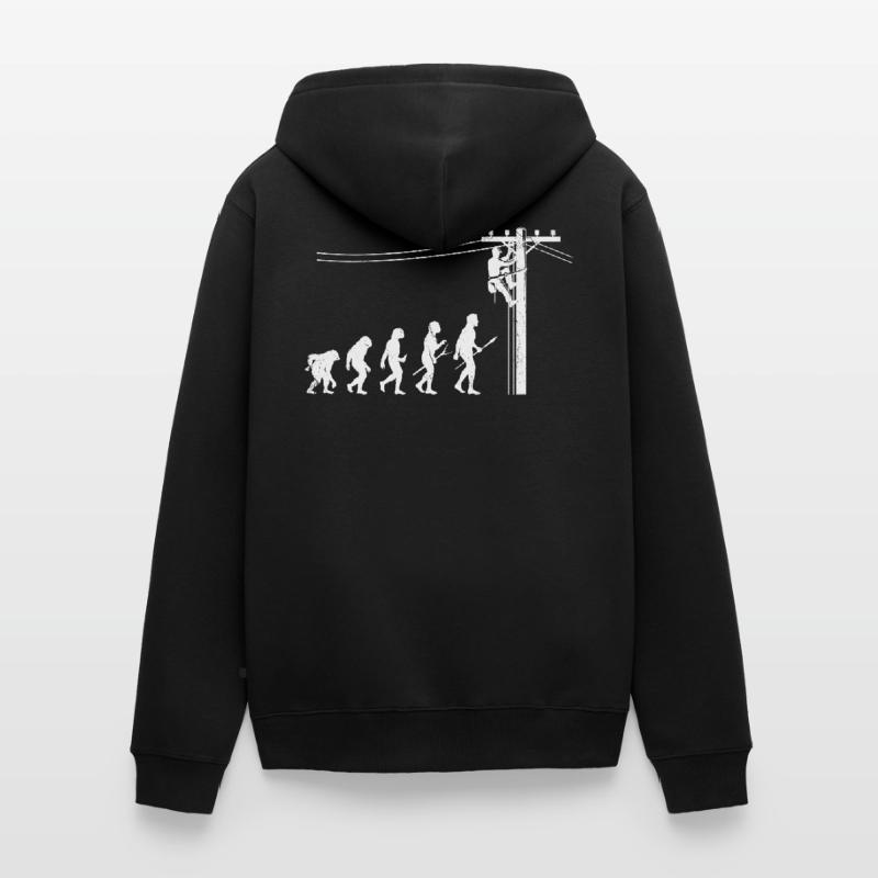 Lineman Evolution Design for Electricians Unisex Premium Organic Zip Hoodie