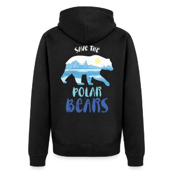 Save the polar bear design for the - Unisex Premium Organic Zip Hoodie - black - Back - Nico (187cm)