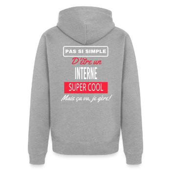 pas si simple INTERNE - Veste à capuche bio Premium Unisexe - gris chiné - Dos - Nico (187cm)