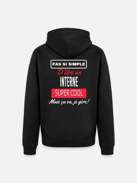 pas si simple INTERNE - Veste à capuche bio Premium Unisexe - noir
