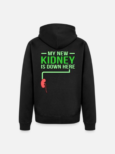 The kidney is down here - Unisex Premium Organic Zip Hoodie - black