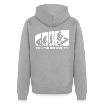 Carrelage Evolution Carrelage Pose - Veste à capuche bio Premium Unisexe - gris chiné - Dos - Nico (187cm)
