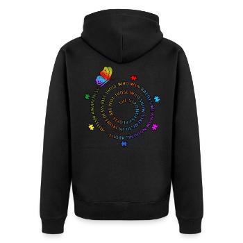 Strong People Autism Consciousness Autistic - Unisex Premium Organic Zip Hoodie - black - Back - Nico (187cm)