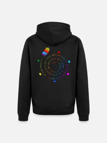 Strong People Autism Consciousness Autistic - Unisex Premium Organic Zip Hoodie - black