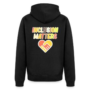 Inclusion is autism consciousness autistic - Unisex Premium Organic Zip Hoodie - black - Back - Nico (187cm)