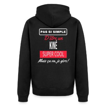 pas si simple KINÉ - Veste à capuche bio Premium Unisexe - noir - Dos - Nico (187cm)