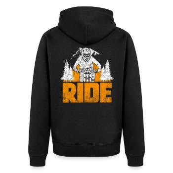 Ride Cyclist Design for cyclists or bikers - Unisex Premium Organic Zip Hoodie - black - Back - Nico (187cm)