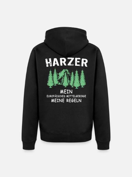 Harz Sprüche Harzer - Unisex Premium Bio Zip Hoodie - Schwarz
