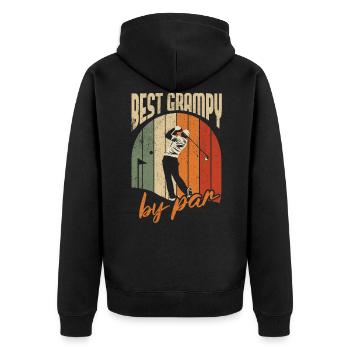 Bester Grampy Von Par Design Für Golfliebhaber - Unisex Premium Bio Zip Hoodie - Schwarz - Hinten - Nico (187cm)