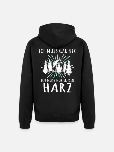 Harz Urlaub Harzer - Unisex Premium Bio Zip Hoodie - Schwarz