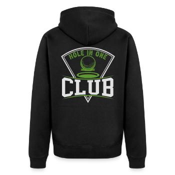 Hole-in-one club design For a golfer - Unisex Premium Organic Zip Hoodie - black - Back - Nico (187cm)