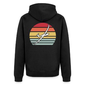 Glider Gliding Gliding Glider - Unisex Premium Organic Zip Hoodie - black - Back - Nico (187cm)