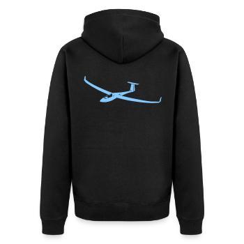 Segelflieger Segelfliegen Segelflugzeug - Unisex Premium Bio Zip Hoodie - Schwarz - Hinten - Nico (187cm)
