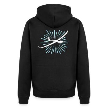 Segelflieger Segelfliegen Segelflugzeug - Unisex Premium Bio Zip Hoodie - Schwarz - Hinten - Nico (187cm)