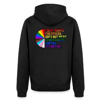 Gleiche Rechte Für Andere Gay Lgbtq Pride Month - Unisex Premium Bio Zip Hoodie - Schwarz - Hinten - Nico (187cm)