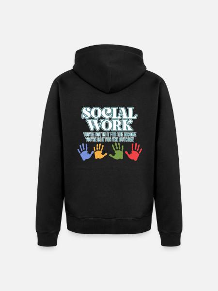Social Work Definition Proud - Unisex Premium Organic Zip Hoodie - black