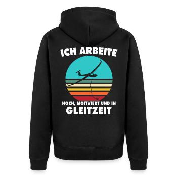 Segelflieger Segelfliegen Segelflug - Unisex Premium Bio Zip Hoodie - Schwarz - Hinten - Nico (187cm)