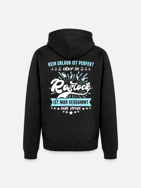 Rostock Ostsee Rostocker - Unisex Premium Bio Zip Hoodie - Schwarz