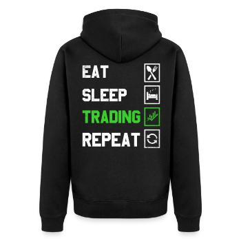 Eat Sleep Trading Repeat Trading Conception pour - Veste à capuche bio Premium Unisexe - noir - Dos - Nico (187cm)