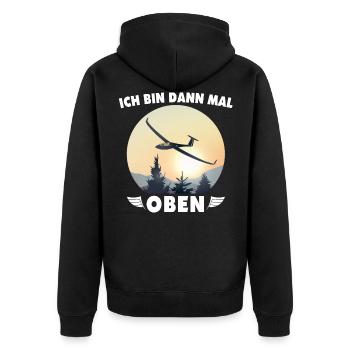 Segelflugzeug Fliegen Segelfliegen Segelflieger - Unisex Premium Bio Zip Hoodie - Schwarz - Hinten - Nico (187cm)