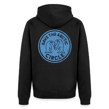 Save The Arctic Circle Design Animal Rights - Unisex Premium Organic Zip Hoodie - black - Back - Nico (187cm)