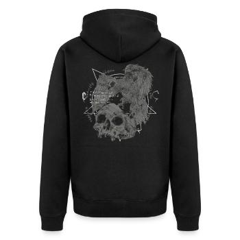 Gothic Skull Occult Costume | For - Unisex Premium Organic Zip Hoodie - black - Back - Nico (187cm)