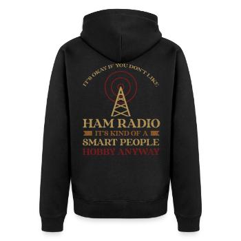 It's okay if you don't have amateur radio - Unisex Premium Organic Zip Hoodie - black - Back - Nico (187cm)