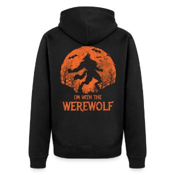 I'm with the Werewolf Red Moon Design for Wolves - Unisex Premium Organic Zip Hoodie - black - Back - Nico (187cm)
