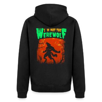I Am Not The Werewolf Design For - Unisex Premium Organic Zip Hoodie - black - Back - Nico (187cm)