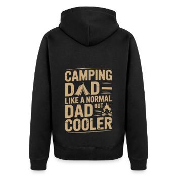 Camping Dad - Comme un papa normal mais plus frais - Veste à capuche bio Premium Unisexe - noir - Dos - Nico (187cm)