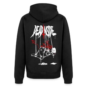 Abstract Fire Bolt - Unisex Premium Organic Zip Hoodie - black - Back - Nico (187cm)