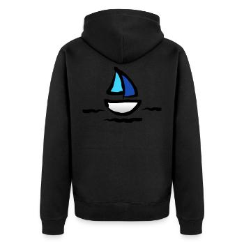 Voile - voilier bleu turquoise - Veste à capuche bio Premium Unisexe - noir - Dos - Nico (187cm)