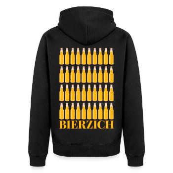 Bierzich 40. Geburtstag Vierzig Bier Vierzich 40 - Unisex Premium Bio Zip Hoodie - Schwarz - Hinten - Nico (187cm)