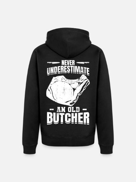 Butcher Grandfather - Unisex Premium Organic Zip Hoodie - black