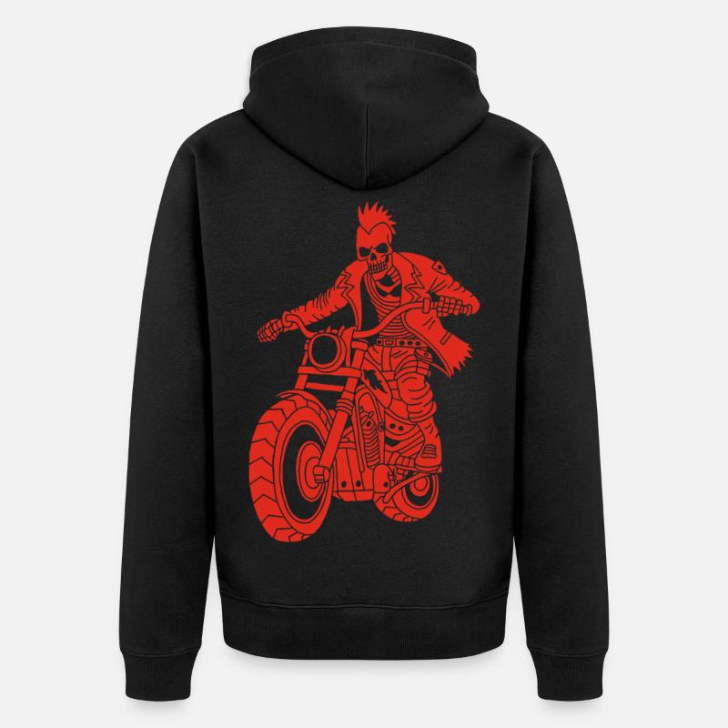 Le motard rouge de l'enfer - Veste à capuche bio Premium Unisexe - noir