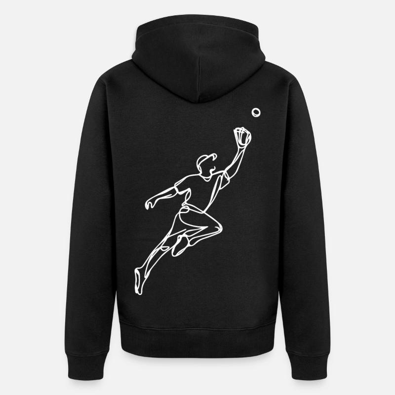 Dessin d’un joueur de baseball - Veste à capuche bio Premium Unisexe - noir