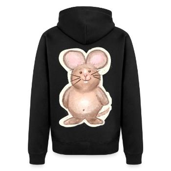 Souris - Veste à capuche bio Premium Unisexe - noir - Dos - Nico (187cm)