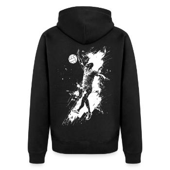 Joueur de volley-ball - Veste à capuche bio Premium Unisexe - noir - Dos - Nico (187cm)