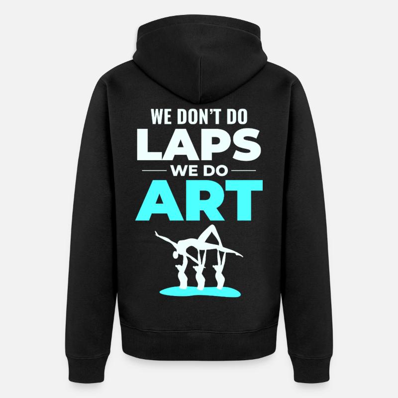 Tanz Akrobat Illustration Synchronschwimmen - Unisex Premium Bio Zip Hoodie - Schwarz
