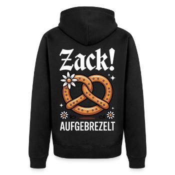 Pretzel Flowers Edelweiss Zack Dressed Up - Unisex Premium Organic Zip Hoodie - black - Back - Nico (187cm)
