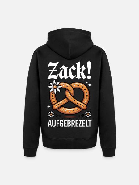 Fiori di pretzel Edelweiss Zack vestito - Felpa con cappuccio ecologica premium unisex - nero