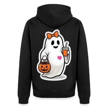 Halloween Enceinte Fantôme Drôle Fête - Veste à capuche bio Premium Unisexe - noir - Dos - Nico (187cm)