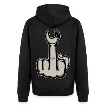 Clé à doigts Stinger du majeur - Veste à capuche bio Premium Unisexe - noir - Dos - Nico (187cm)
