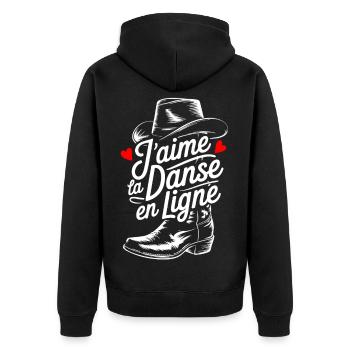 Danse en Ligne Cowboy Amour Boots - Veste à capuche bio Premium Unisexe - noir - Dos - Nico (187cm)