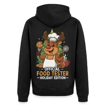 Food Tester - Édition des Fêtes - Veste à capuche bio Premium Unisexe - noir - Dos - Nico (187cm)
